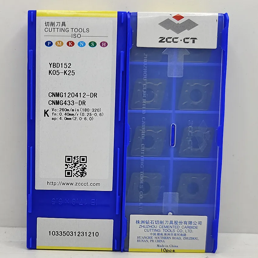 

CNMG120412-DR YBD152 CNMG120412 CNMG433 ZCC.CT CNC blade carbide inserts Turning inserts For Cast iron K05-K25 10pcs/box