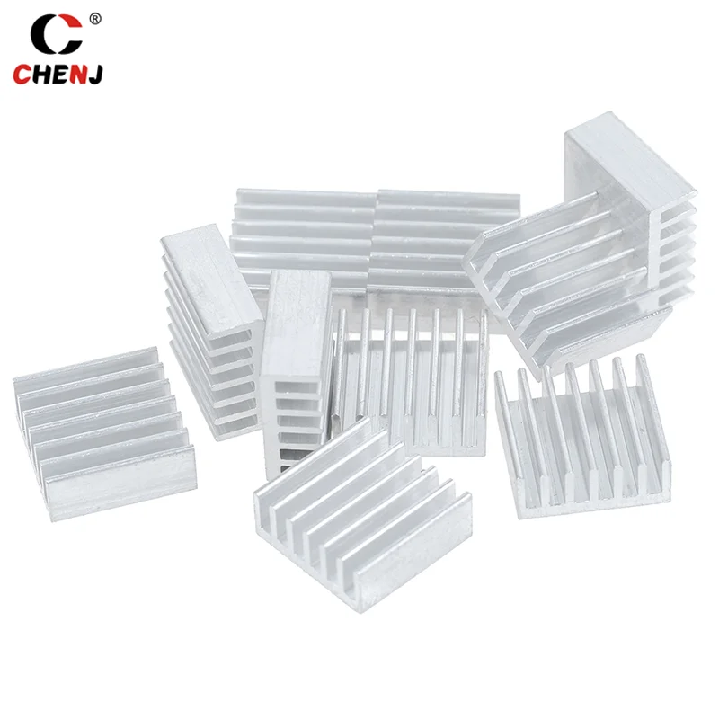 Aksesori pendingin Radiator Chip elektronik Heatsink aluminium kualitas tinggi 10 buah 14*14*6mm