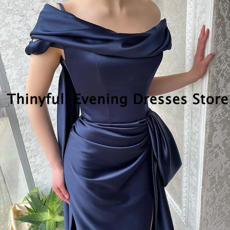 Thinyfull Sexy Mermaid Prom Dresses 2023 Off The Shoulder Evening Dress Saudi Arabia High Split Cocktail Party Gowns Custom Size