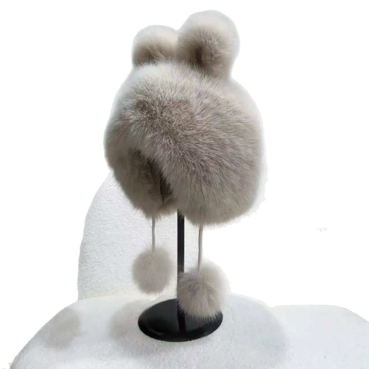 

Зимняя плюшевая шапка с кроликом - теплая милая хлопковая шапка с ушками, уличная шапка для холодной погоды