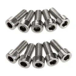 10Pcs Stainless Steel Bicycle Screws for Most Mountain Bike Water Bottle Holder Cages Racks Enhancement M5*12 Hexagon Bolt Screw