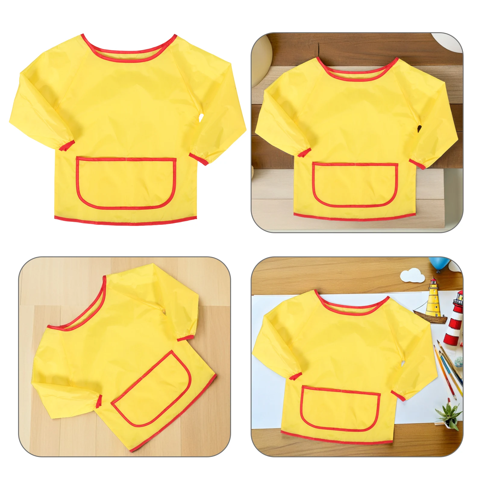 

Waterproof Kids Art Smock Long Sleeve Toddler Painting Apron Cooking Craft Protector For Kindergarten Use