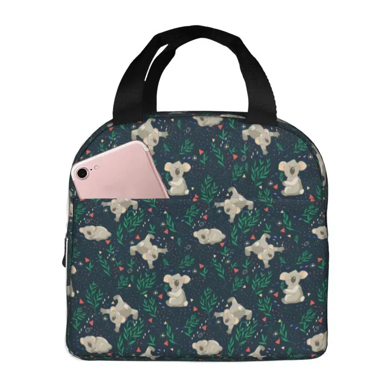 Custom Australia Bear Koala Lunch Box for Women Cooler Thermal Food Insulated Lunch Bag School Student Portable Picnic Tote Bags