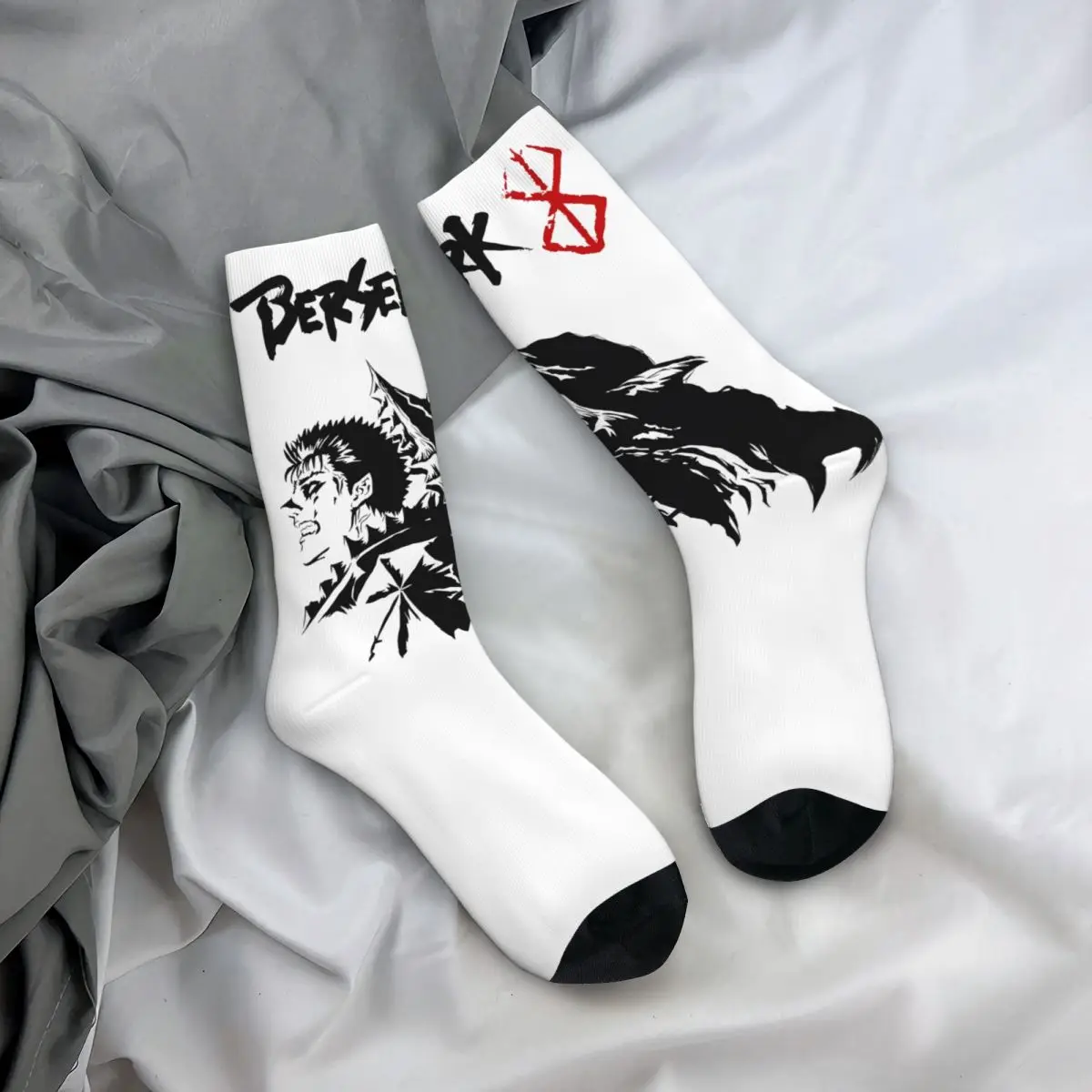 Unisex 3D impressão Anime Meias, Manga Berserk Guts, Interessante Four Seasons Sock, Cozy, Hip Hop