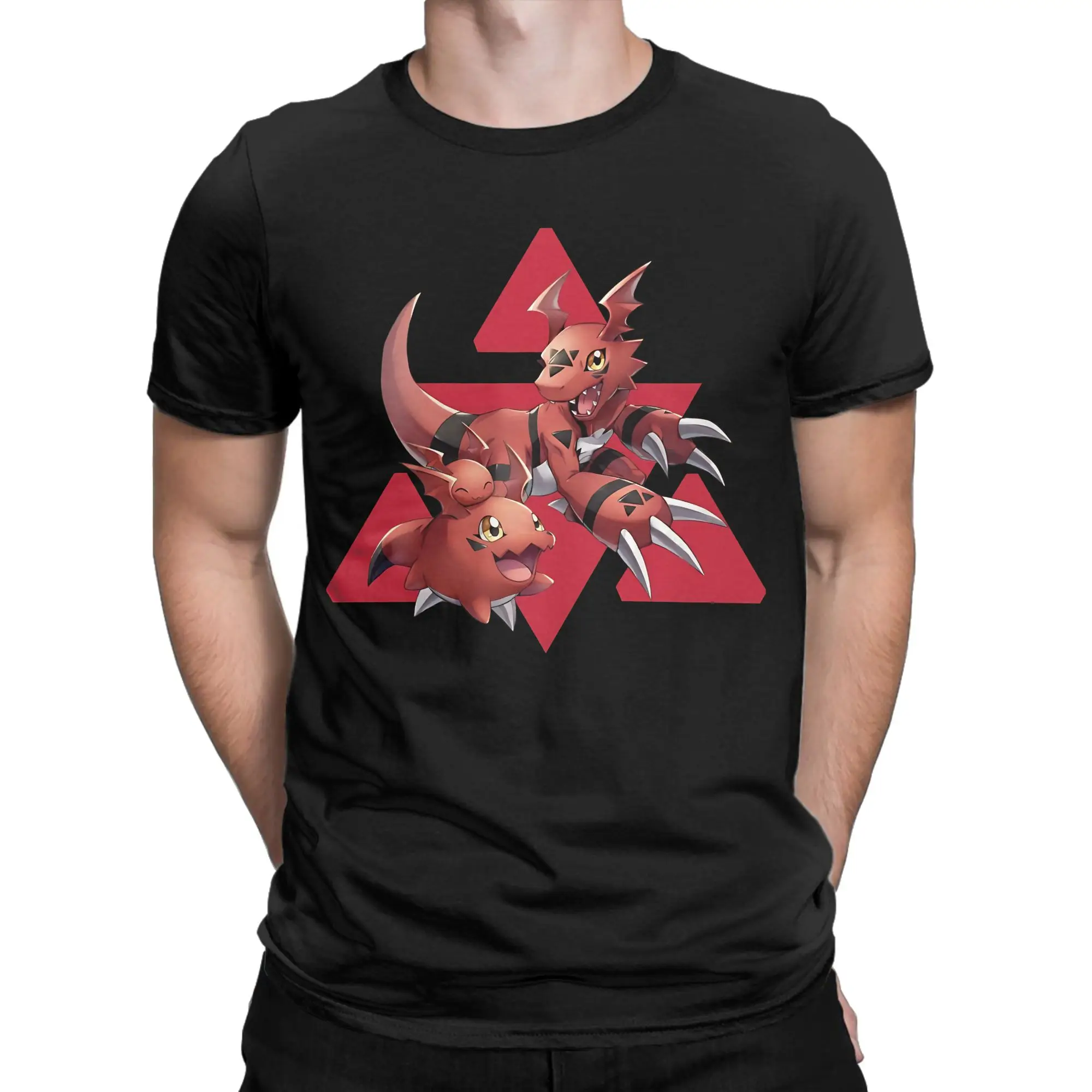 Guilmon Funny Graphic 100% Cotton T-Shirt D-Digimon Tees Tops For Men