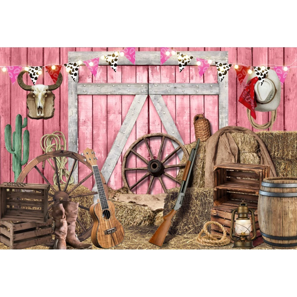 Wild West Cowboy Autumn Backdrop Photography Fall Barn Baby Shower Birthday Photographic Background Photo Studio Photocall Props