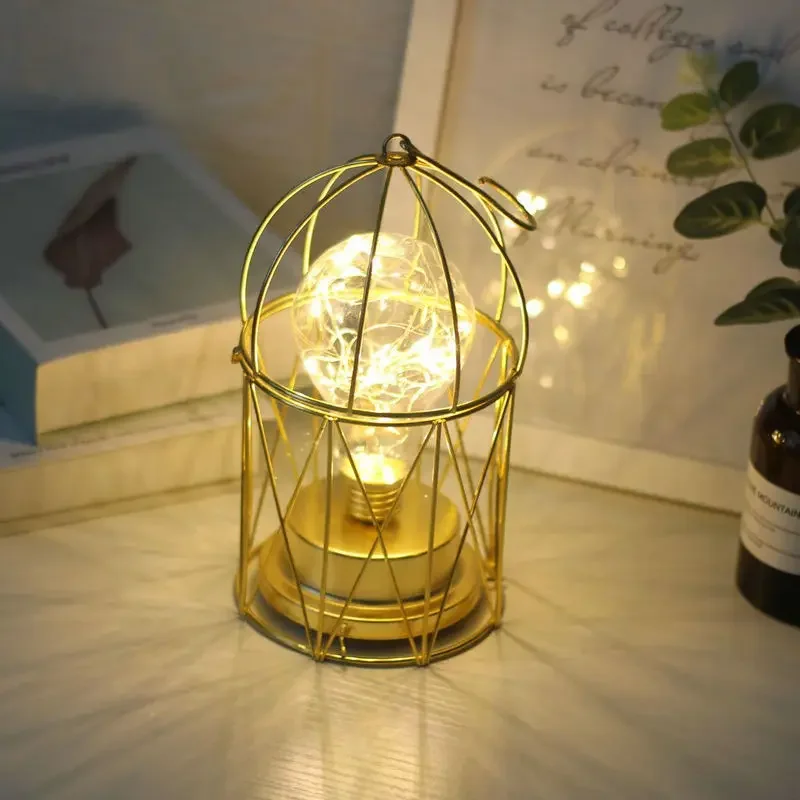 

INS simple wind iron art bird cage light LED bar restaurant study corridor decoration night light cafe chandelier