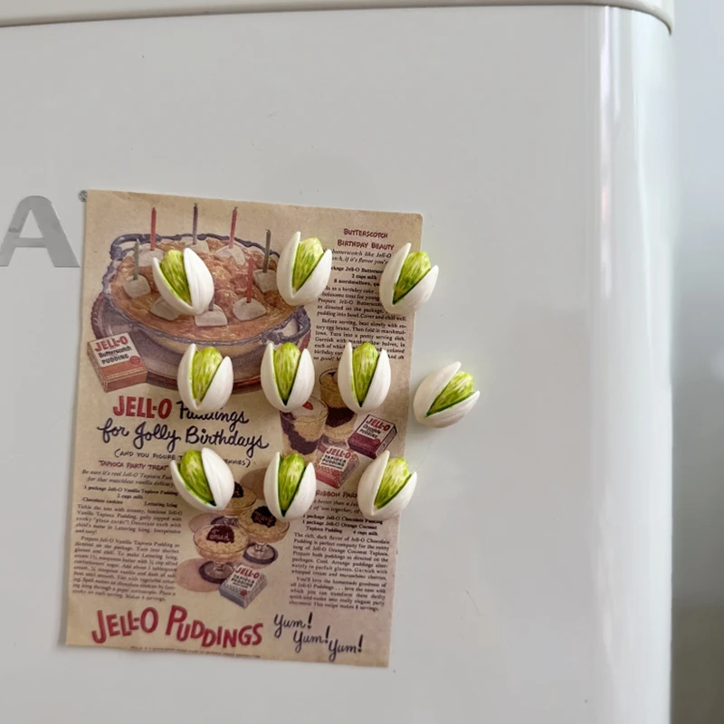 6pcs Fridge Magnet Pistachio Shaped Cactus Cloud Note Refrigerator Magnetic Whiteboard Sticker Christmas Home Decoration Kitchen