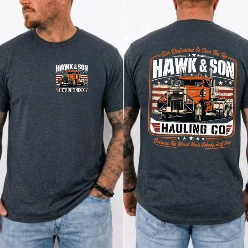 2026 Summer Over The Top Trucker Shirt Hawk and Son Shirtvintage Arm Wrestling Movie Tshirt Classic 80s Gift