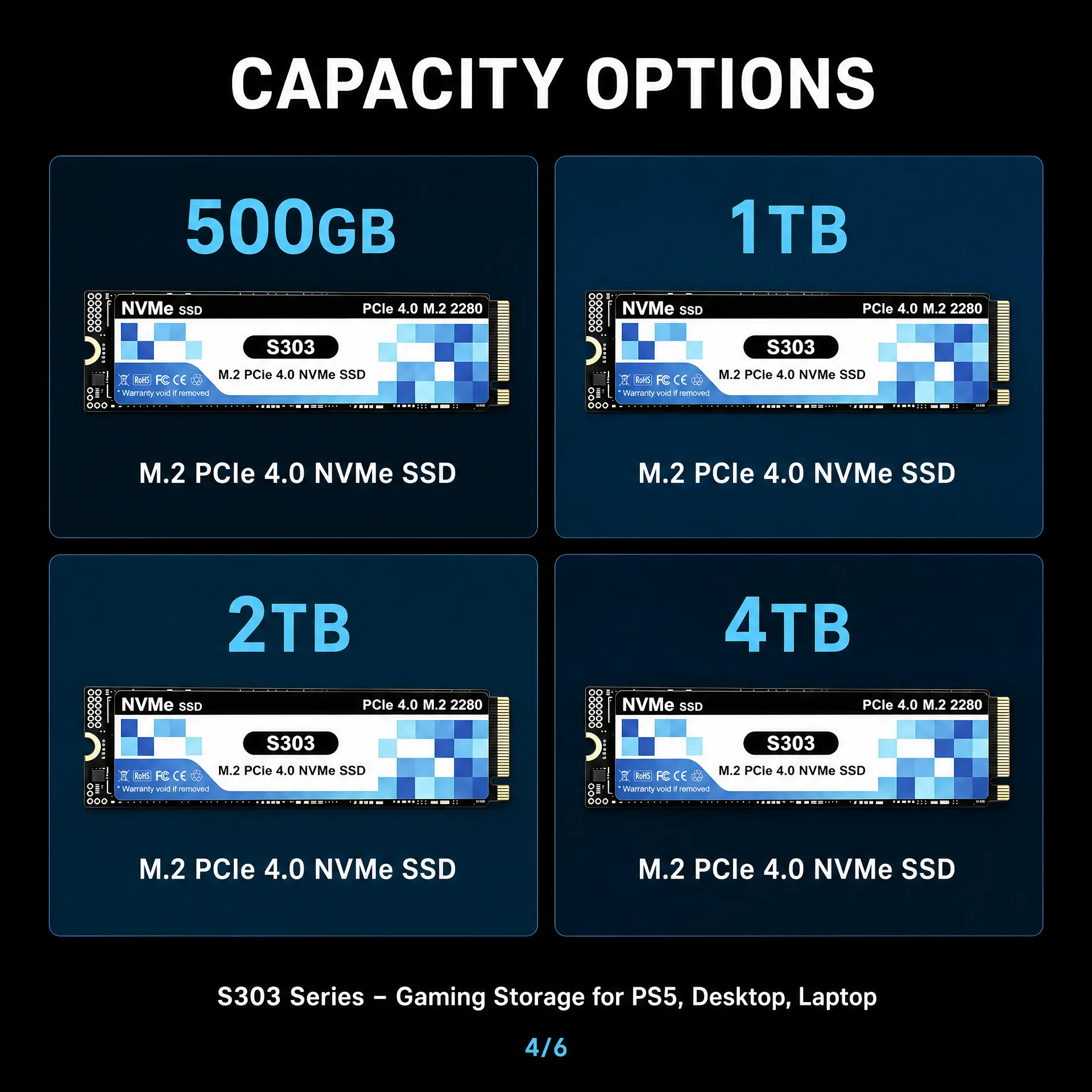 S303 NVMe M.2 SSD PCIe 4.0 500 - M.2 Nvme 4Tb Pcie 4.0 Ssd recension och pris