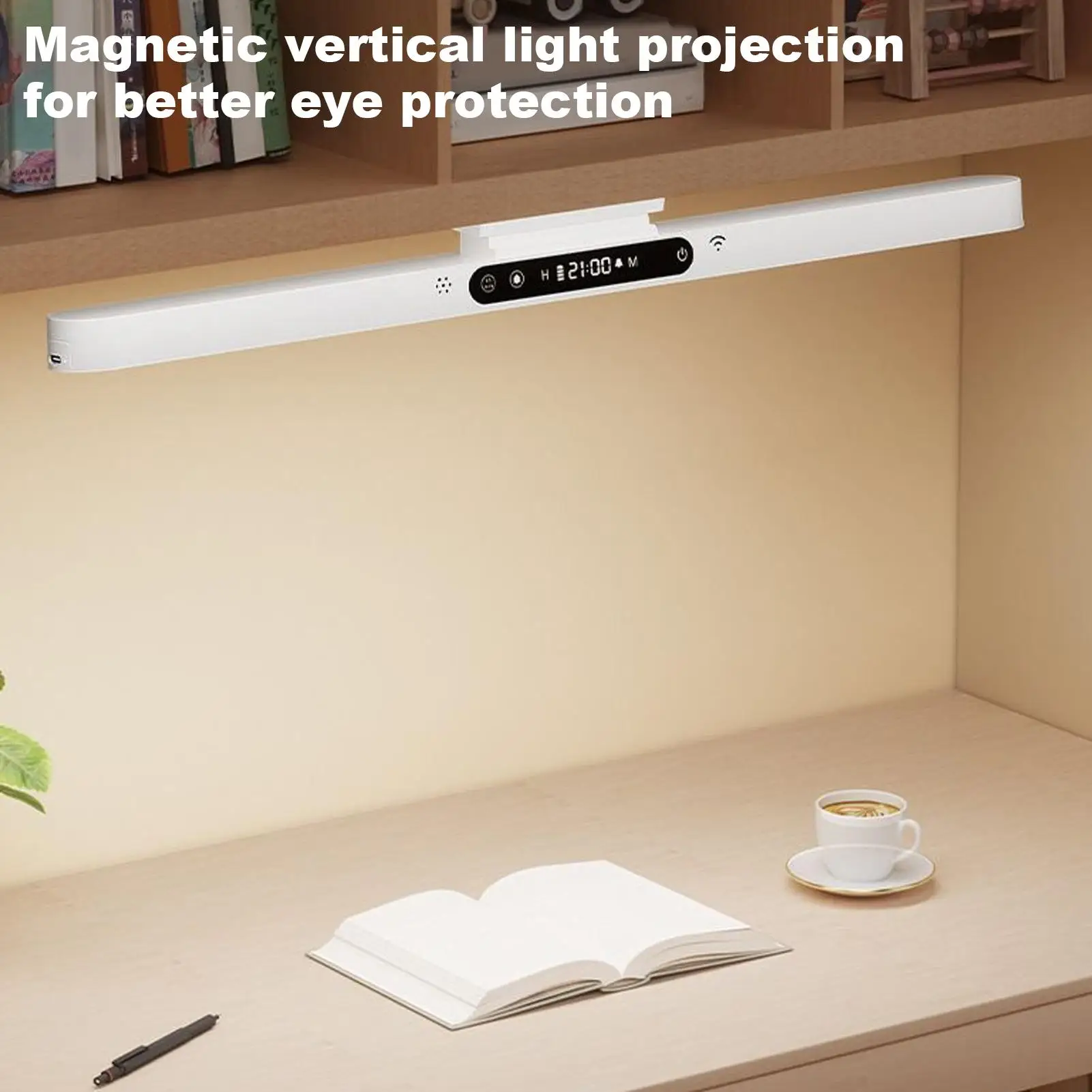 

Magnetic LED Light Bar 3-Mode Students Clock Light Clock Desk Lamp For Students Bathroom Closet Bedroom Workshop Hallway Vanity
