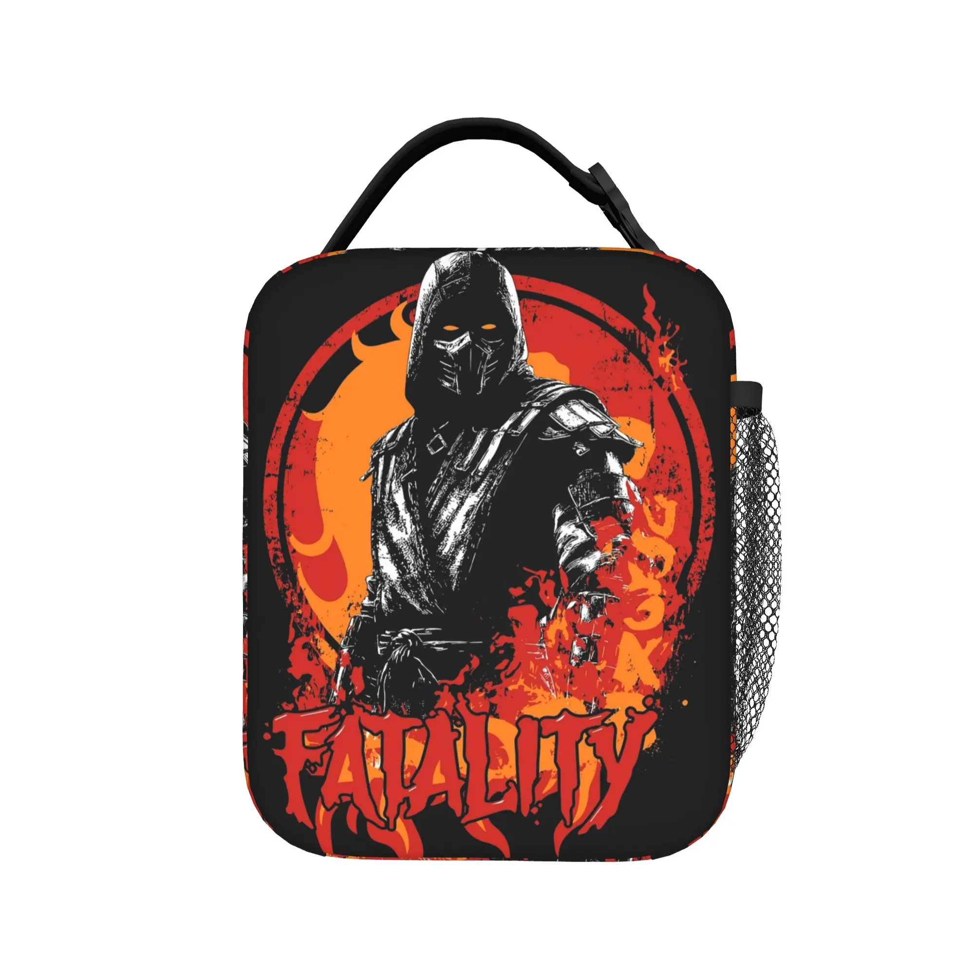 

Hellfire Scorpion Mortal Kombat Insulated Lunch Bags High Capacity Meal Container Thermal Bag Tote Lunch Box Bento Pouch