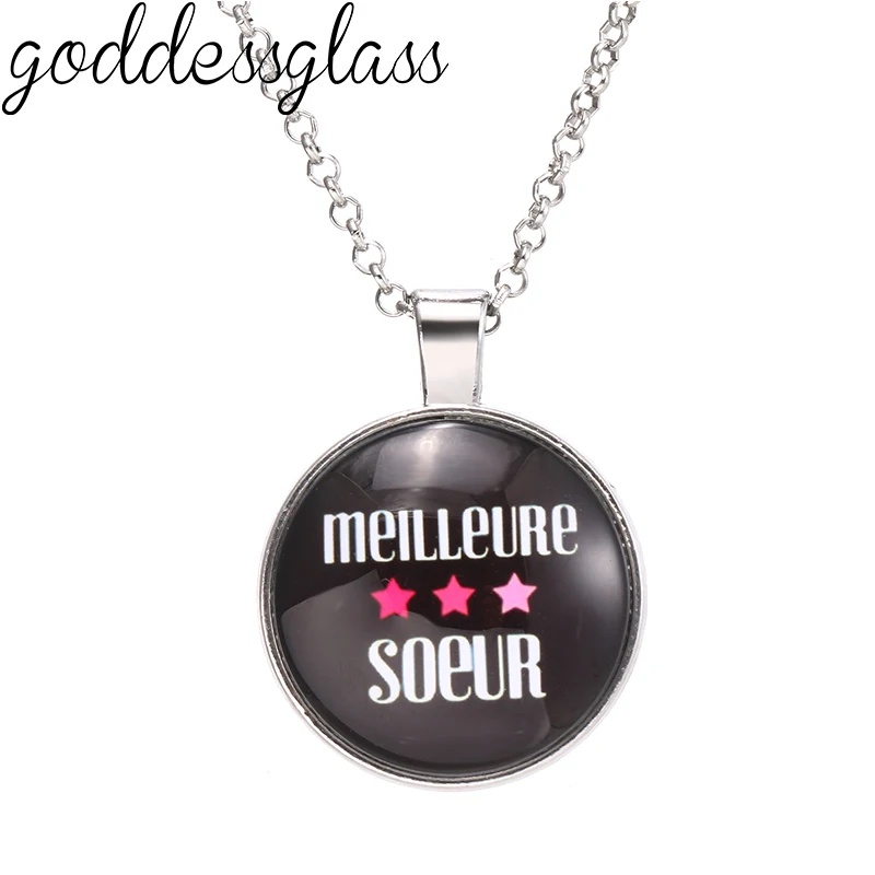 Personalized Double-sided Custom Photo glass cabochon Pendant Necklace Bronze/Silver plated colors 60cm chains Family Logo Pets