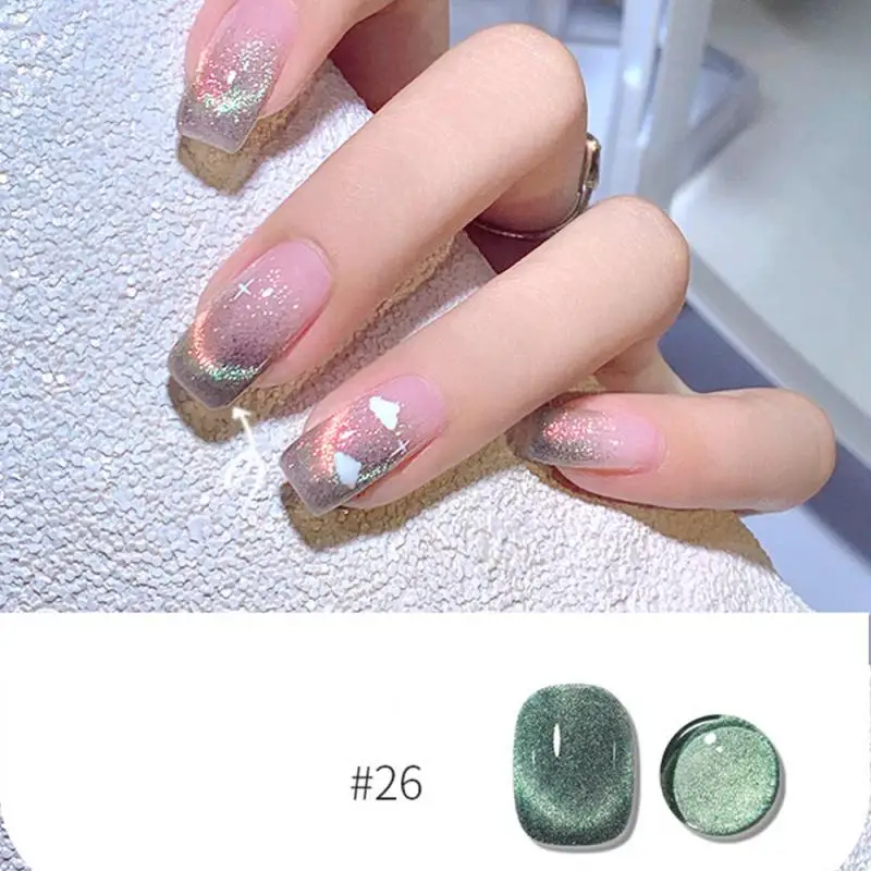 لامعة 10 مللي العلاج بالضوء لاصق هلام السلس حساسة 30 لون طلاء الأظافر دائم اللون القطط العين مسمار الغراء