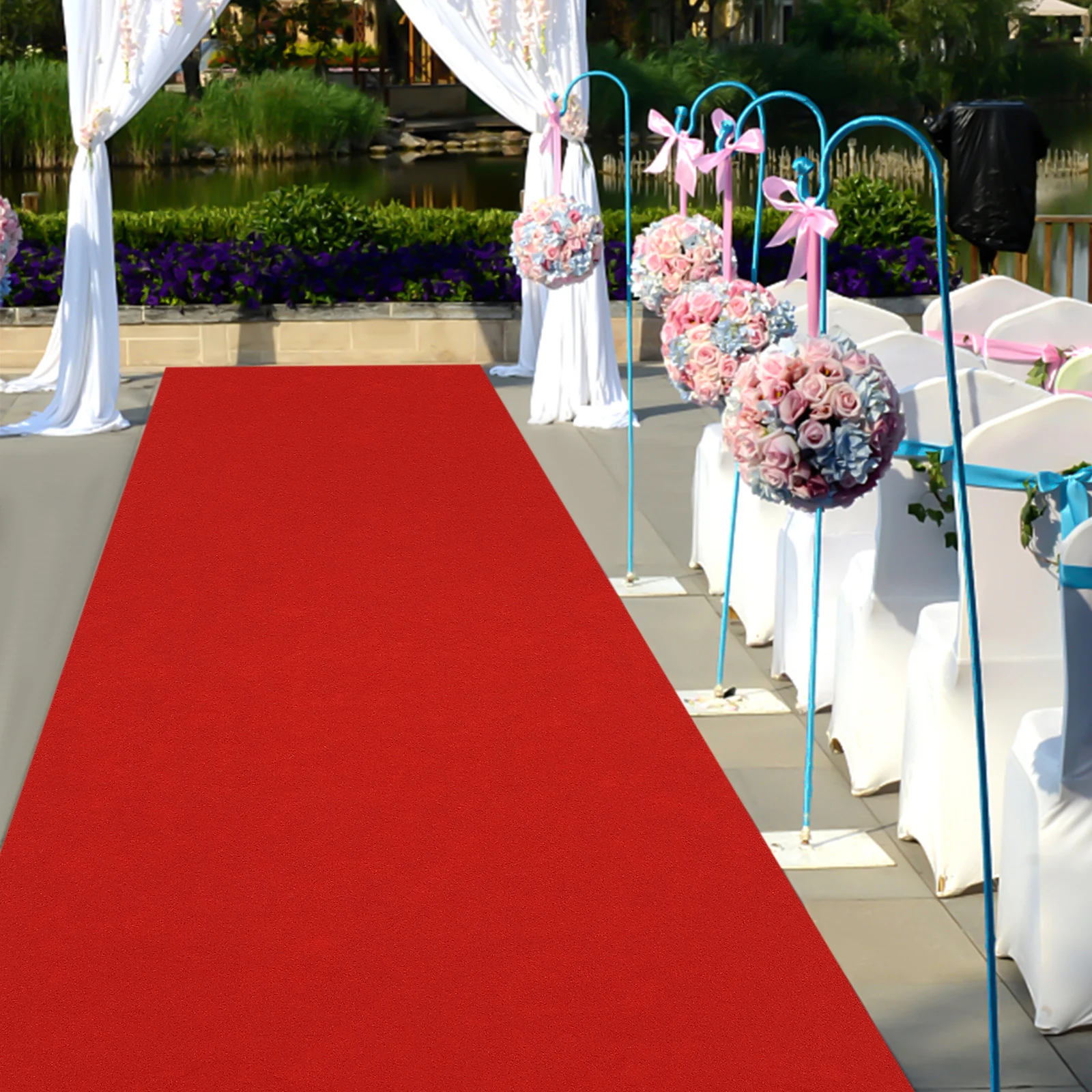 3x33 Ft Red Carpet Red Aisle Carpet Non-Slip Runway Carpet for Wedding Ceremony Movie Theme Party Proposal Decoration