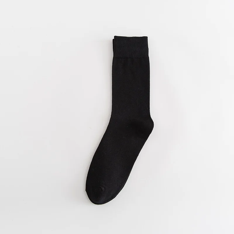 10 Pairs Men's Black Business Socks Winter Cotton Breathable Male Plus Size 8-12 Long Tube Crew Boss  Dress Sock Soft Gifts