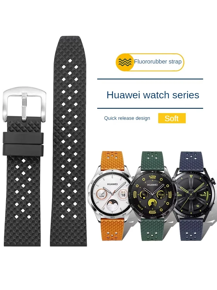 

Flat Interface Fluororubber Watch Strap Substitute WATCH GT4/4 pro/GT3pro/Honor Magic 2 Series 20/22mm