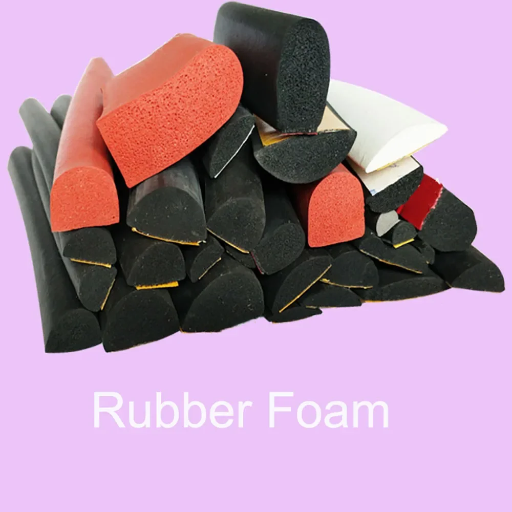 1/3/5 Metri Nero Auto Adesivo Spugna Striscia di Tenuta EPDM Gomma Schiuma Antipolvere Antivento Insonorizzato Porte Auto Finestre Guarnizione