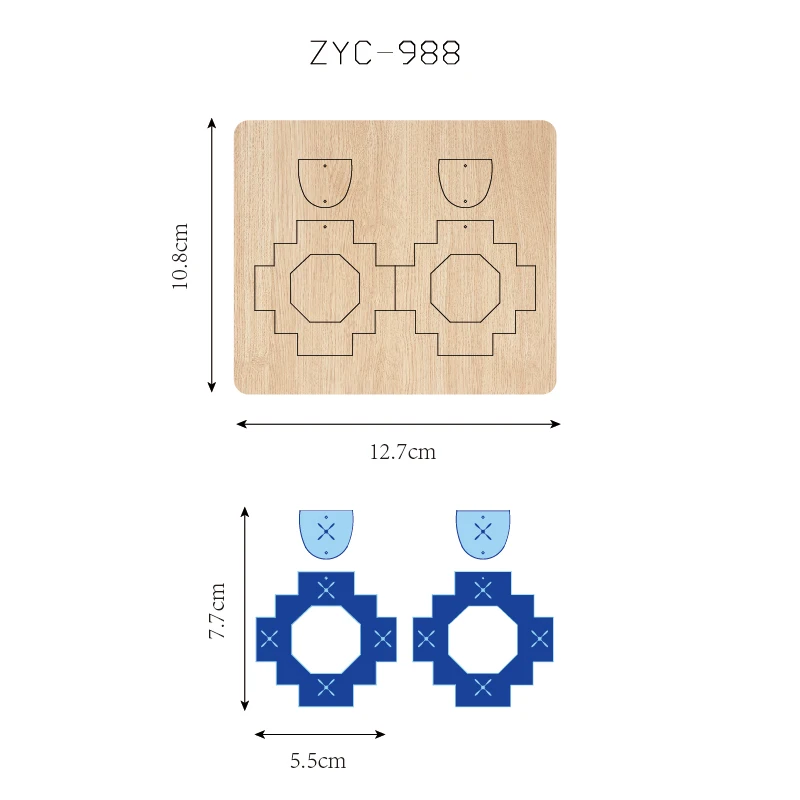 ZYC-988 eardrop Wooden Cutting Knife Die, Used with the Machine