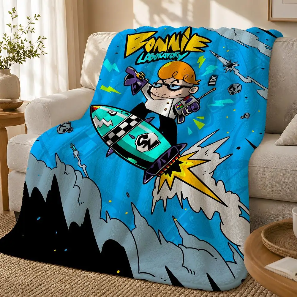Cartoon D-Dexters Laboratory Throw 1pc Flannel Blanket Soft Lightweight Warm Cozy For Bedroom Sofa Bed