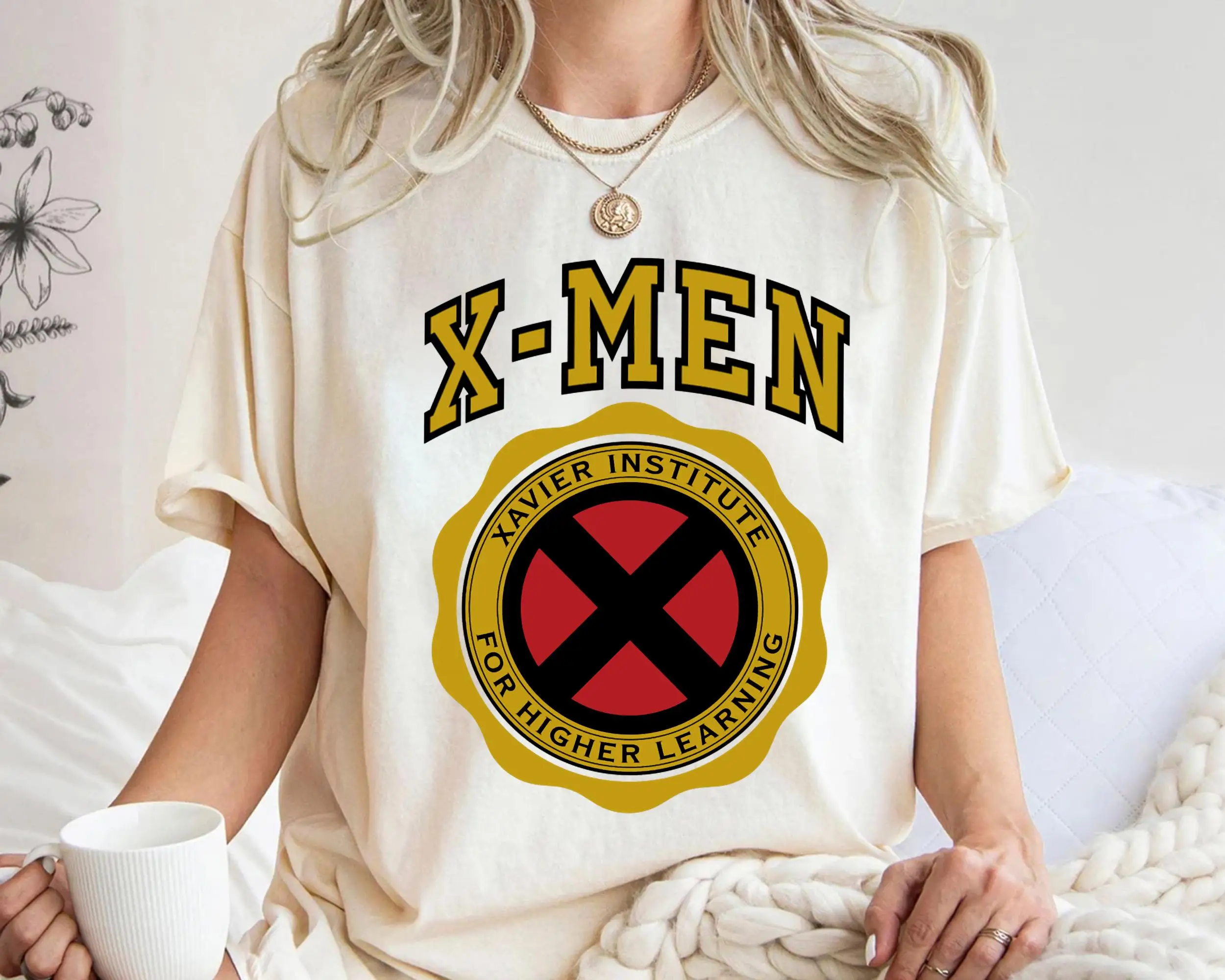 تي شيرت Marvel X-Men Xavier Institute للتعلم العالي بشعار تي شيرت Marvel Family هدية حفلة 2025 MCU Fan Tee