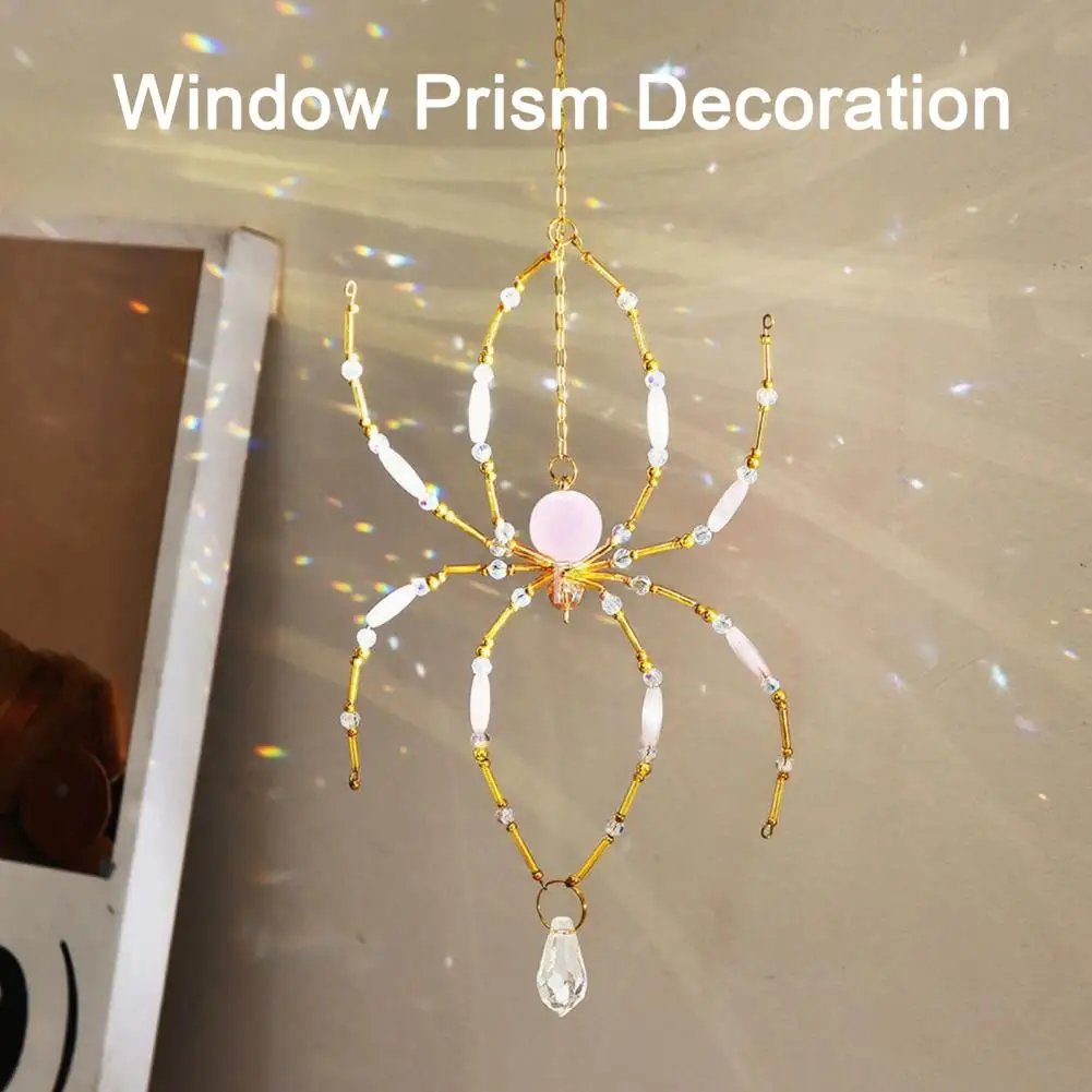 Faux Spider Sun Glass Hanging Ornament Glass Spider Sun Ornament Faux Beaded Hanging Decoration Sparkly Christmas Tree Window