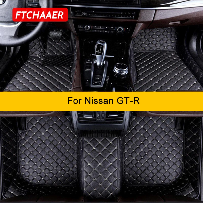 FTCHAAER Custom Car Floor Mats For Nissan GT-R R35 GTR Auto Carpets Foot Coche Accessorie