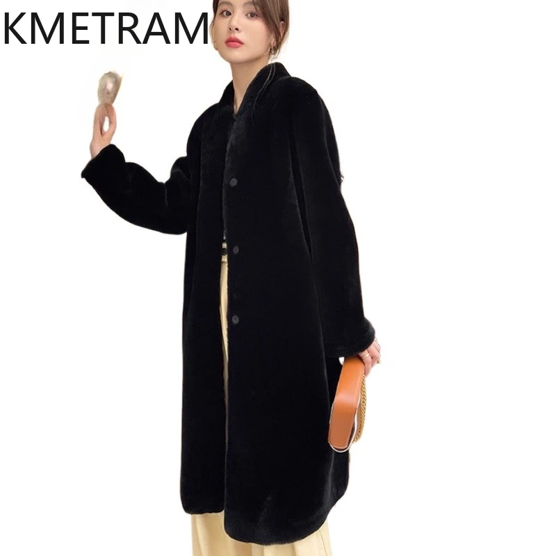 

100% Natural Merino Wool Sheepskin Double Faced Fur Jacket Woman Luxury Long Real Fur Coat Women Winter Clothes 2025 Fourrure