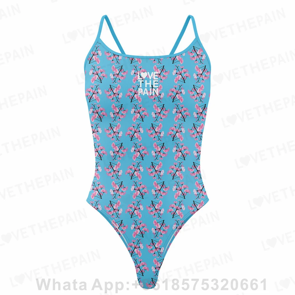 2024 Love The Pain Sexy One Piece Swimsuit Women Swimwear Push Up Bodysuit Swimming Suit Monokini Open Waters Training Swimwear