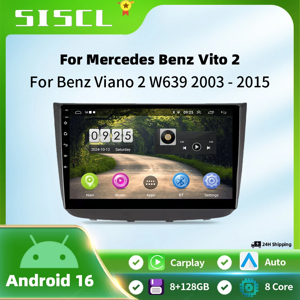 

Android 16 For Benz Vito 2 Viano 2 W639 2003-2015 2K QLED Android Car Radio Multimedia Video Player GPS stereo CarPlay Head Unit
