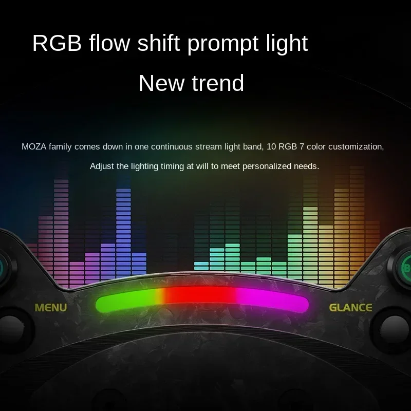 13 Inch Carbon Fiber Racing Simulator Steering Wheel Force Feedback Dual Clutch Programmable Backlight for Sim Racing Game