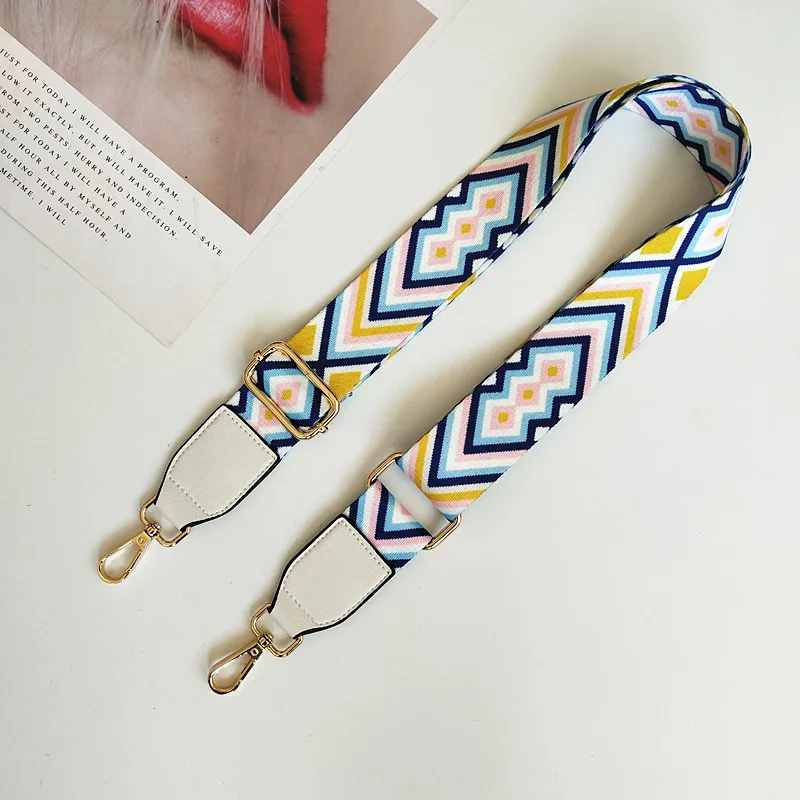 Bag Accessories Ethnic Style Contrasting Color Backpack with Color Wide Bag Belt Burden Reduction Backpack Oblique Span Belt
