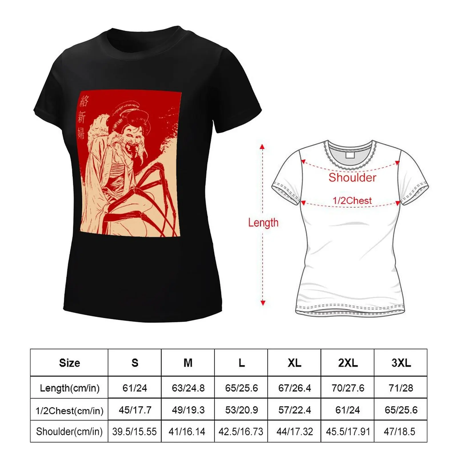 Geisha- Red T-Shirt funny animal print shirt for girls female tees womans clothing