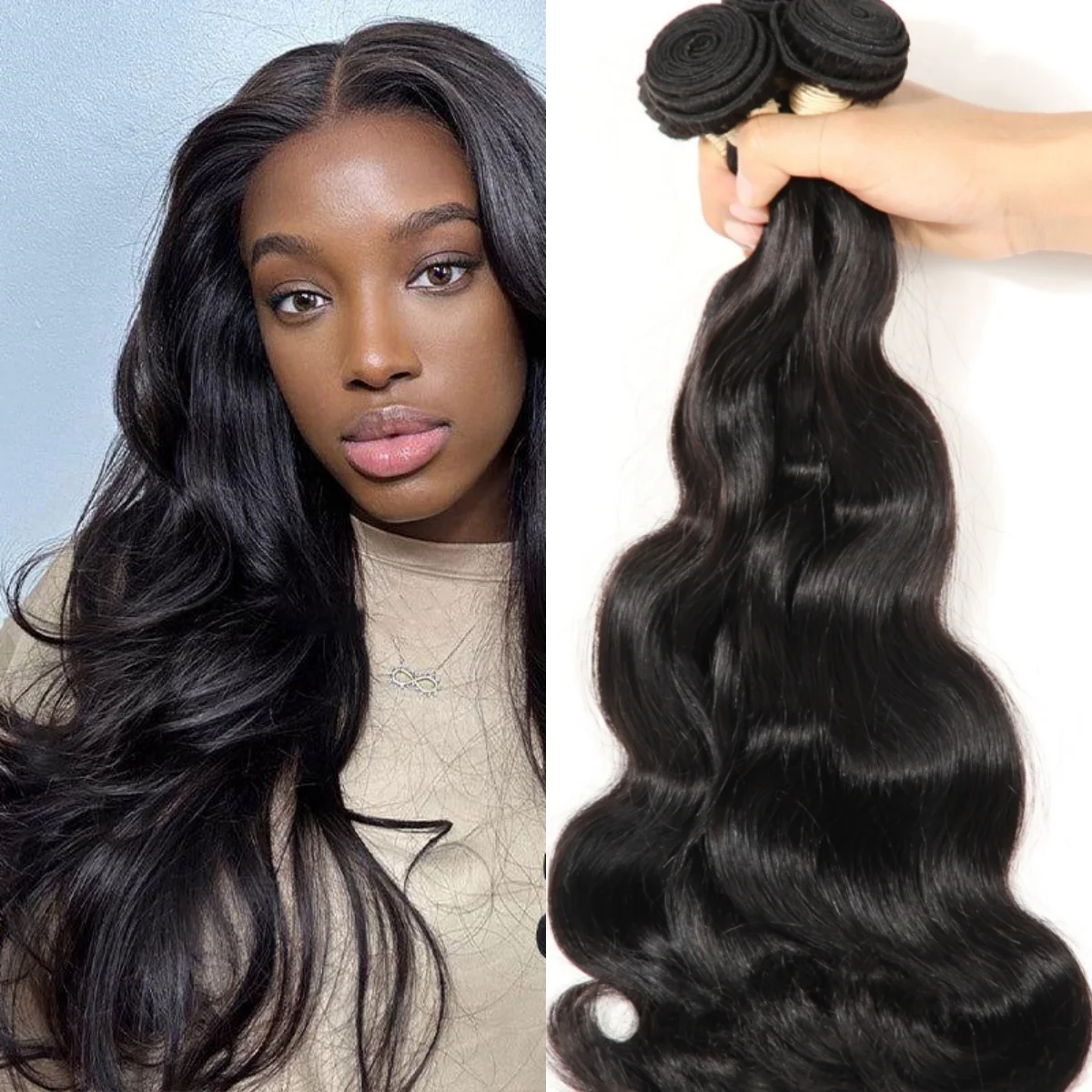 Brazilian Curly Body Wave Hair Extensions, Pacotes de cabelo humano, 100% cabelo humano, 1 Pacotes, 3 Pacotes, 4 Pacotes, 50g, 8-26 em-30 em