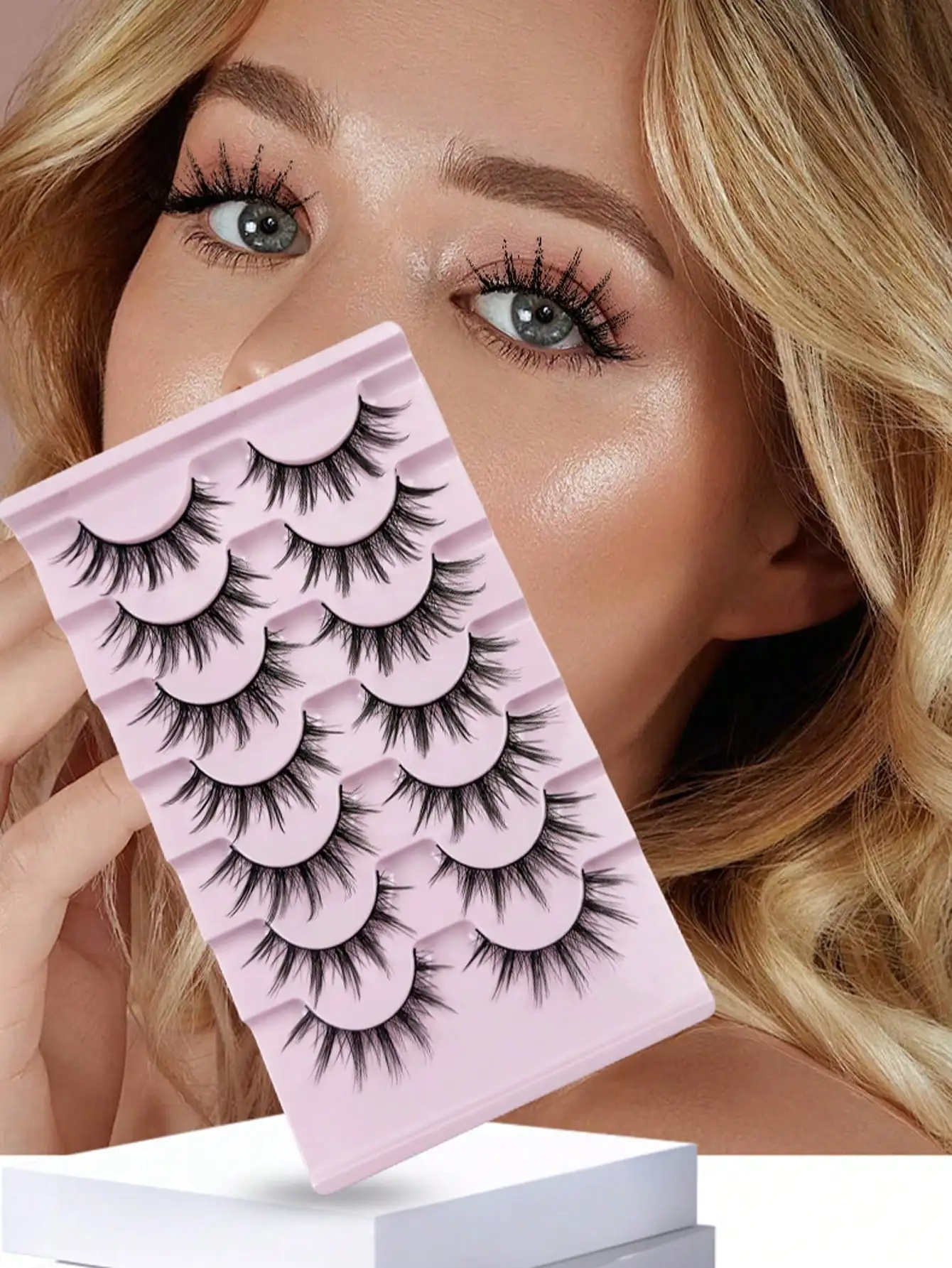 جديد القط رموش 5D رقيق فو المنك جلدة 8D حجم Wispy رموش طويلة رموش اصطناعية الروسية شرائط 5 إلى 7 أزواج حزمة ماكياج #1