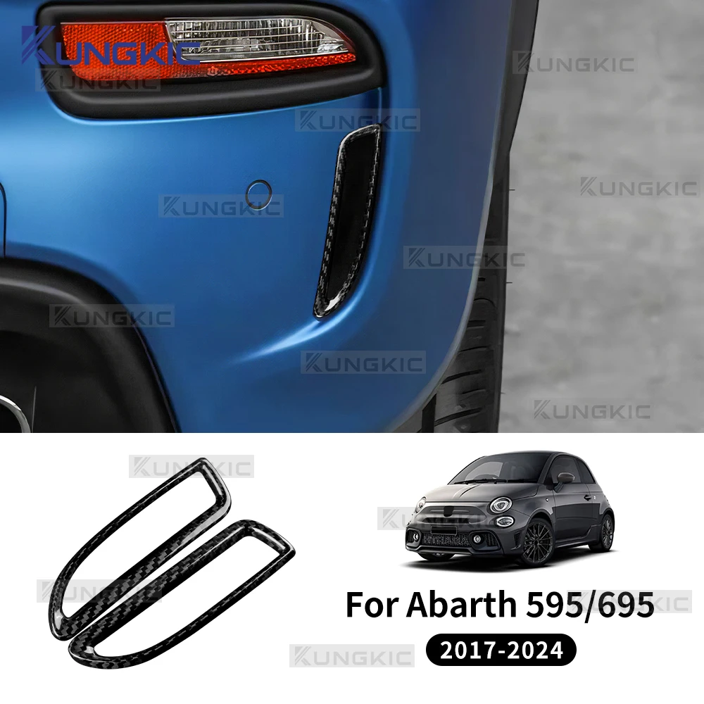

Dry Carbon Fiber For Abarth 595 695 2017 2018 2019 2020 2021 2022 2023 2024 1Pair Car Rear Side Air Intake Frame Sticker