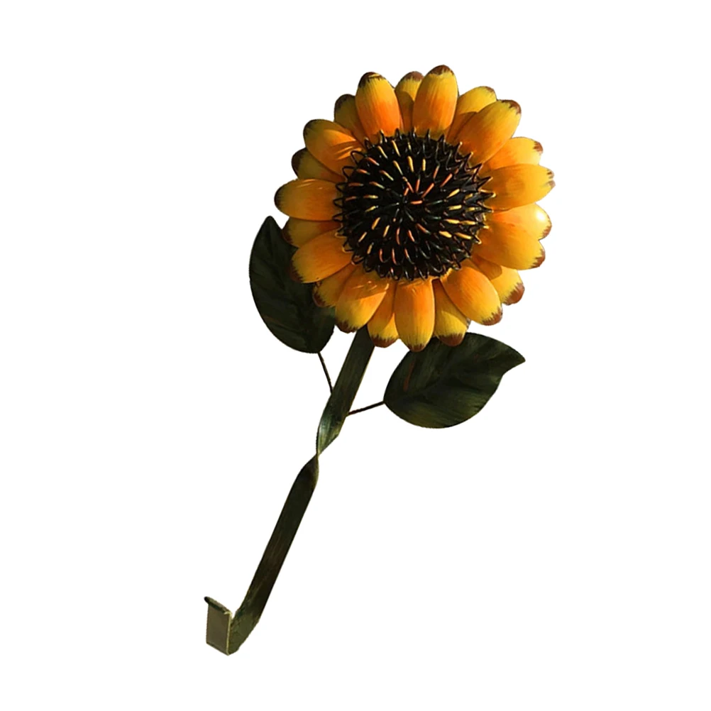 

Retro Hooks Vintage Wall Hanger Sunflower Yellow Home Decor Bathroom Kitchen Living Flower Key Mounted Hook