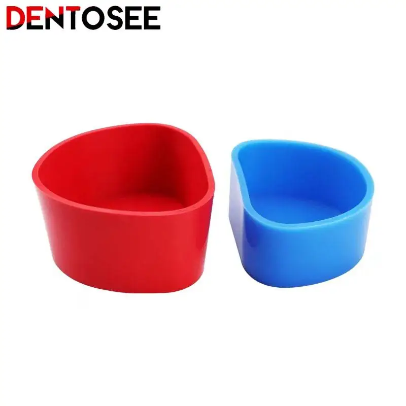 

Denture Silicone Box Dental Orthodontic Braces Placement Box Dental False Teeth Silicone Bowl Dental Tools Red/blue