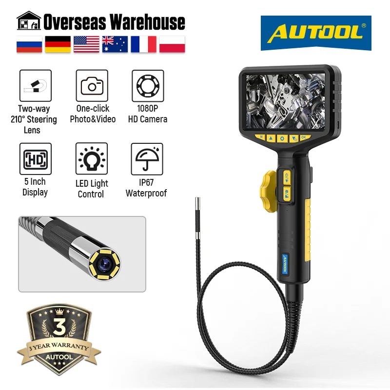 

AUTOOL SVB305 Articulate Car Industrial Endoscope Automotive Inspection Camera USB Video Borescope for Mobile Phones 1080P HD