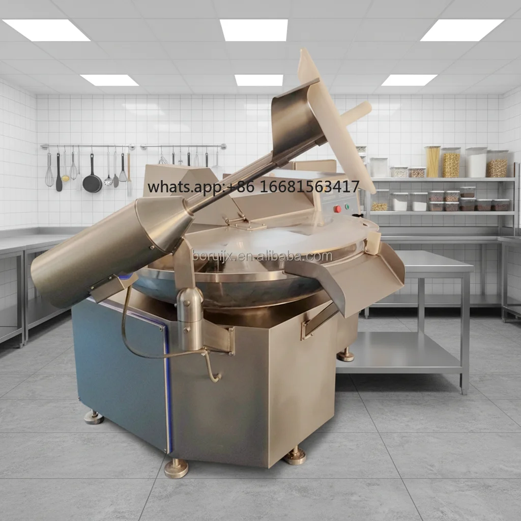 Factory Direct SalesStainless Steel 304 Food Grade Commercial Multi-functional Meat Cutting Mixing Machine 80L Bowl Automatic Op