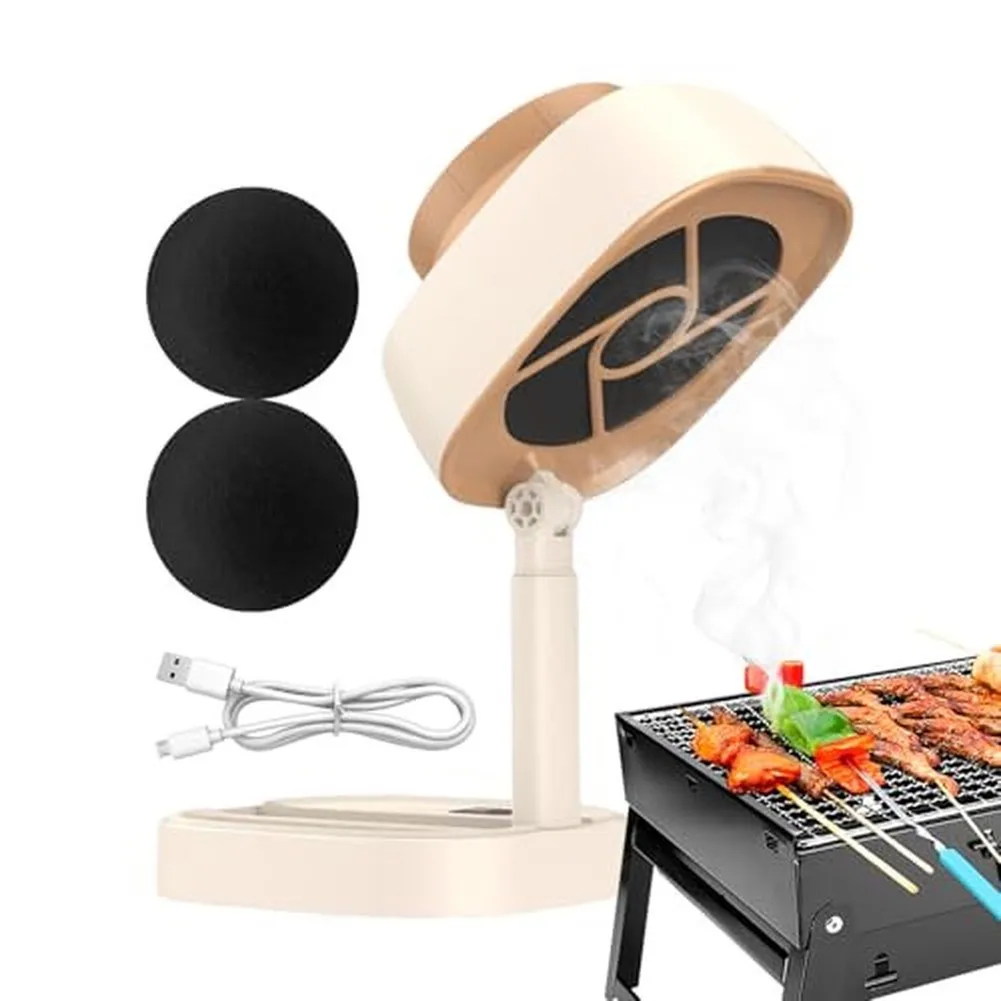 Outdoor Kitchen Exhaust= Fans, Rechargeable Folding Desk, 5-Speed Portable, Range Hood Extractor, Stove Cooktop Ventilation