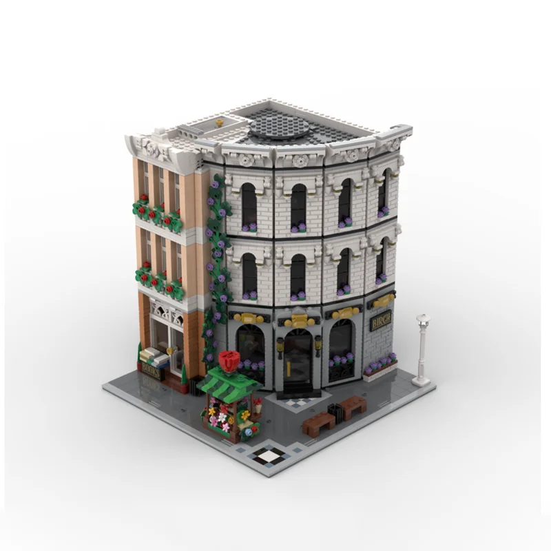 Bloques de construcción de abedul Bank para niños, para armar MOC-181007 juguete de ladrillos, serie city Architecture, ideal para regalo, código 2781