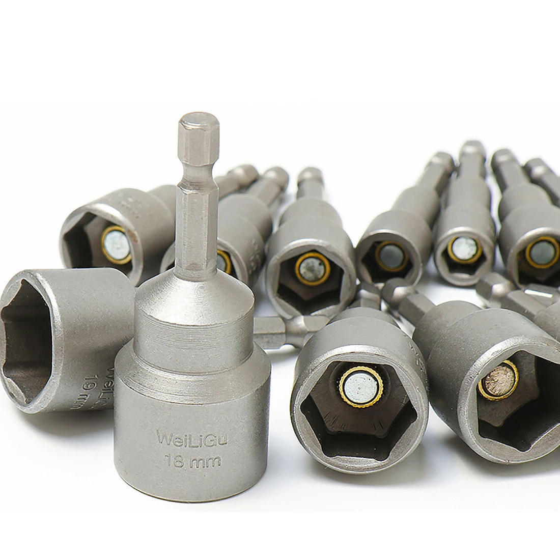 5mm-19mm Magnetic Impact Socket Nut Screwdriver, Hex Wrench Bit Adapter, Suitable for Electric Drills and Impact Driver Socket S