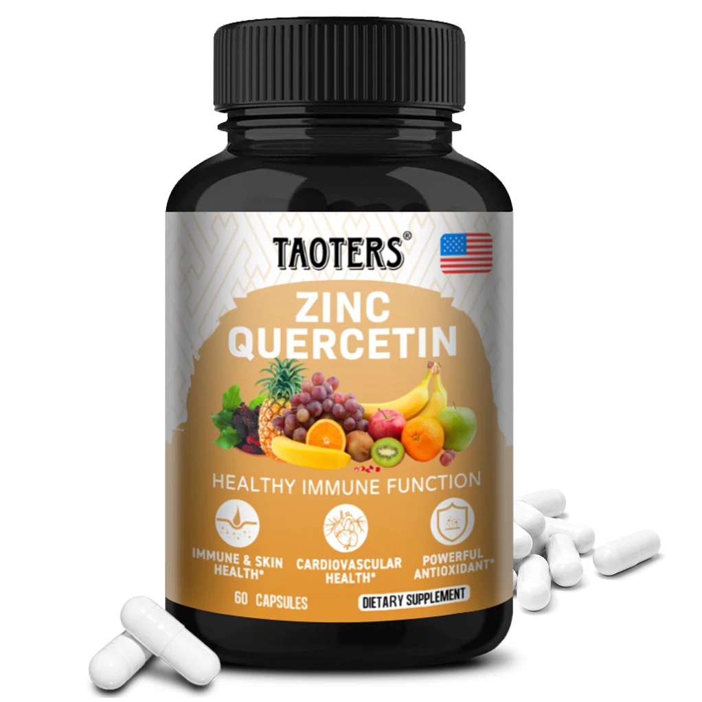 Quercetin mit Zink und Bromelain 1000 mg pro Portion, 60 vegetarische Kapseln, Antioxidans, Herz, Haut, Immununterstützung