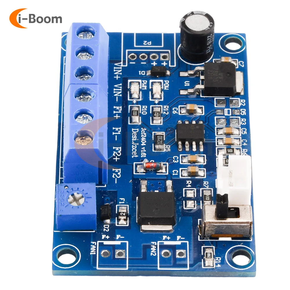 Imagem -06 - Pwm dc Velocidade Controller Módulo de Controle de Temperatura Ventilador Ajustável com Sensor de Temperatura para 12v 24v dc Fan Jcf2404