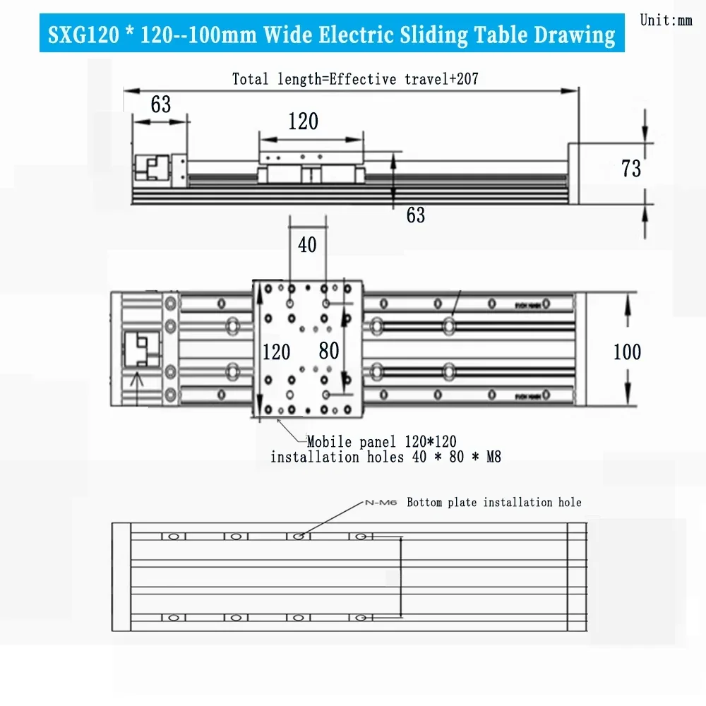 100mm Width Double Linear Guide Heavy Duty Sliding Table SFU1605/1610 BallScrew 50-1200mm Linear Actuator XYZAxis CNC 4PCS HGR15