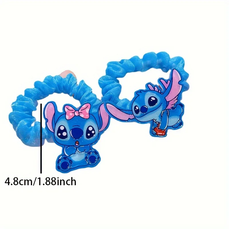 5/pcs Disney Lilo and Stitch Hair Rope for Women Kawaii Stitch Acrylic Hairpin Rubber Band Hair Accessoires Girl Gifts  image 6