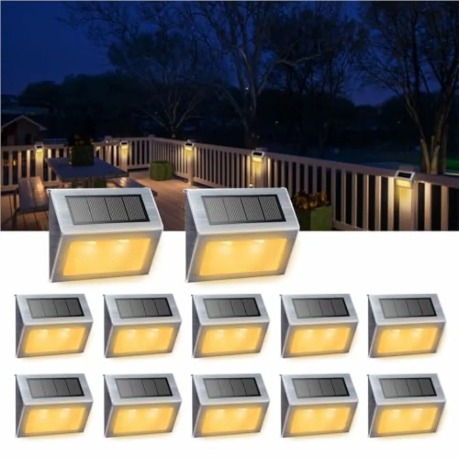 

Solar Lights for Steps Decks Pathway Yard Stairs Fences LED lamp Outdoor Waterproof 1