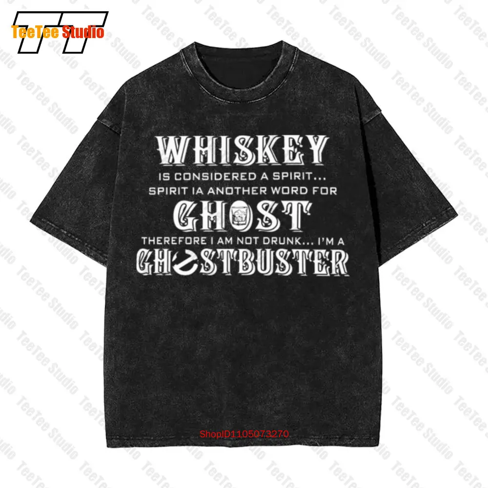 Whisky Ghost Ghostbuster beber espíritus 857 Vintage camiseta de gran tamaño F3AU