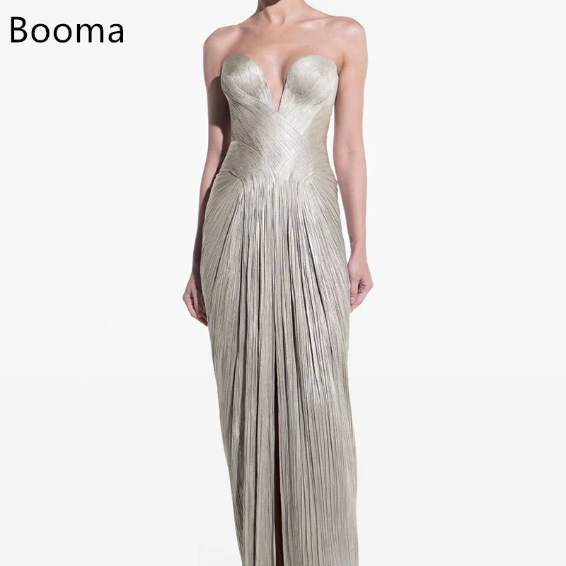 

Booma Simple Strapless Mermaid Evening Dresses Formal Party Gowns for Women Elegant Pleat Long Prom Gown Customize 2025